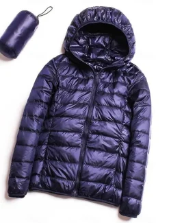 Women's Parka Warm Breathable Zipper Pocket Modern Outdoor Casual Minimalism Plain Street Daily Going out Walking Zipper Hoodie Regular Fit Long Sleeve Outerwear Navy Black Pink Fall Winter