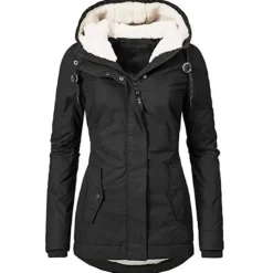 Women's Parka Waterproof Puffer Jacket Thermal Warm Heated Coat Fleece Lined Winter Coat Windproof Outdoor Zip up Hooded Coat Sports Hiking Jacket Purple Pink