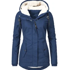 Women's Parka Waterproof Puffer Jacket Thermal Warm Heated Coat Fleece Lined Winter Coat Windproof Outdoor Zip up Hooded Coat Sports Hiking Jacket Purple Pink