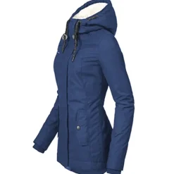 Women's Parka Waterproof Puffer Jacket Thermal Warm Heated Coat Fleece Lined Winter Coat Windproof Outdoor Zip up Hooded Coat Sports Hiking Jacket Purple Pink