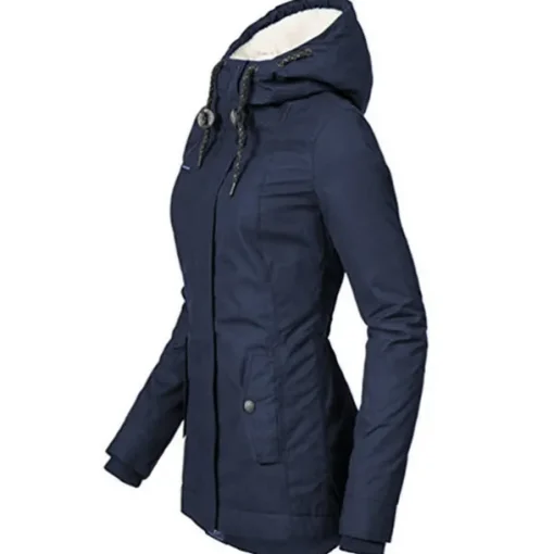 Women's Parka Waterproof Puffer Jacket Thermal Warm Heated Coat Fleece Lined Winter Coat Windproof Outdoor Zip up Hooded Coat Sports Hiking Jacket Purple Pink