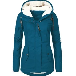 Women's Parka Waterproof Puffer Jacket Thermal Warm Heated Coat Fleece Lined Winter Coat Windproof Outdoor Zip up Hooded Coat Sports Hiking Jacket Purple Pink