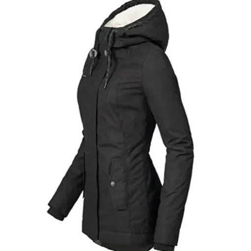 Women's Parka Waterproof Puffer Jacket Thermal Warm Heated Coat Fleece Lined Winter Coat Windproof Outdoor Zip up Hooded Coat Sports Hiking Jacket Purple Pink