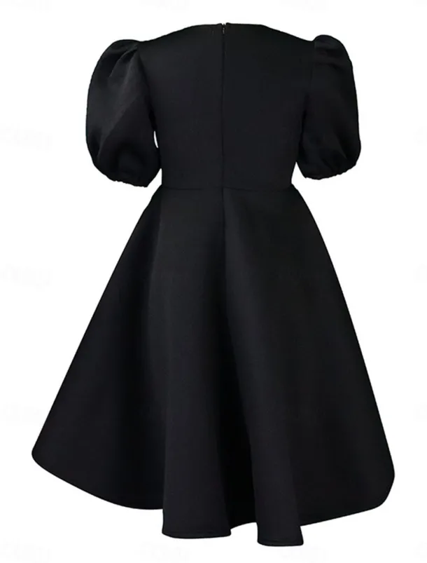 Women's Party Dress Homecoming Dress Cocktail Dress Ruched Crew Neck Short Sleeve Midi Dress Wedding Guest Birthday Black White Summer Spring