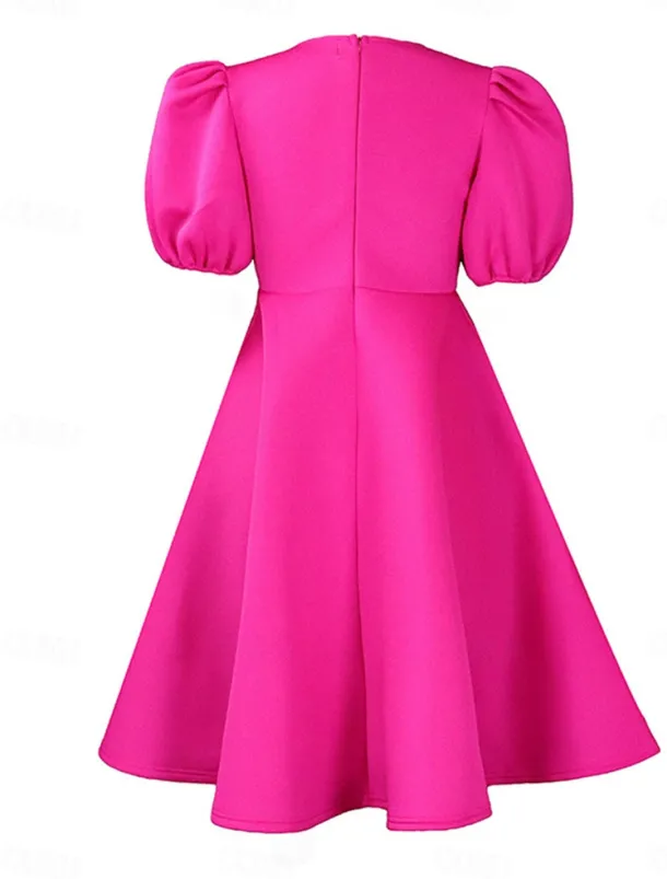 Women's Party Dress Homecoming Dress Cocktail Dress Ruched Crew Neck Short Sleeve Midi Dress Wedding Guest Birthday Black White Summer Spring