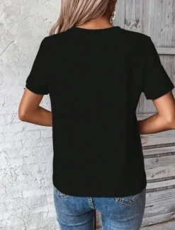 Women's Patriotic T Shirt Graphic Flag American Flag Vintage Stylish Classic Short Sleeve V Neck Regular Tops Daily Weekend Print Black White Red Blue Green