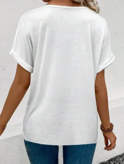 Women's Patriotic T Shirt Graphic American Flag Vintage Stylish Short Sleeve V Neck Regular Tops Daily Weekend Print Red Royal Blue Blue Summer Spring