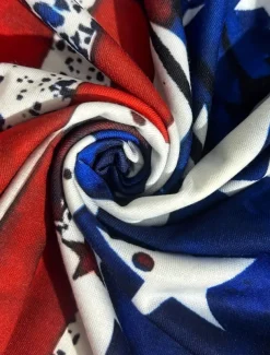 Women's Patriotic T Shirt Flag Stylish Casual Red White And Blue Short Sleeve V Neck Regular Tops Daily Print Blue Summer