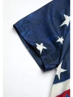 Women's Patriotic T Shirt American Flag Stylish Casual Red White And Blue Red White And Blue Short Sleeve V Neck Regular Tops Print Blue Summer