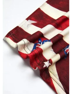 Women's Patriotic T Shirt American Flag Stylish Casual Red White And Blue Red White And Blue Short Sleeve V Neck Regular Tops Print Blue Summer