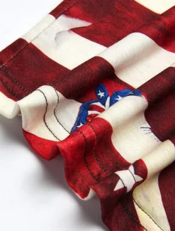 Women's Patriotic T Shirt American Flag Stylish Casual Red White And Blue Red White And Blue Short Sleeve V Neck Regular Tops Print Blue Summer