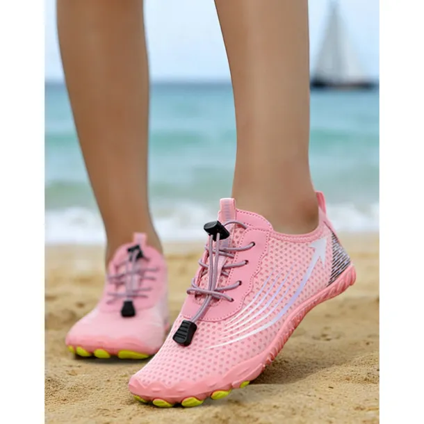Women's Pink Quick-Dry Water Shoes – Breathable Mesh Aqua Sneakers for Beach, Boating & Swim Sports