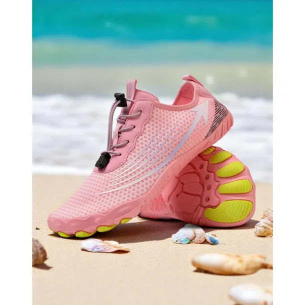 Women's Pink Quick-Dry Water Shoes – Breathable Mesh Aqua Sneakers for Beach, Boating & Swim Sports