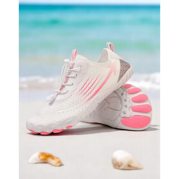 Women's Pink Quick-Dry Water Shoes – Breathable Mesh Aqua Sneakers for Beach, Boating & Swim Sports