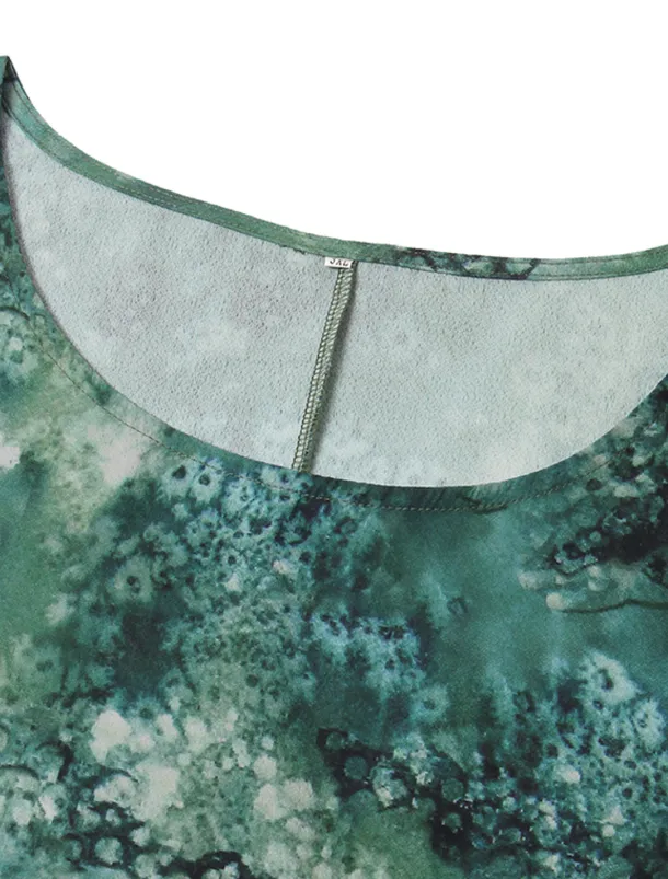 Women's Plus Size Blouse Chiffon Vintage Basic Holiday Floral Print Dolman Sleeve Short Sleeve Regular Tops Crew Neck Vacation Daily Weekend Pink Blue Green Gray Summer Spring