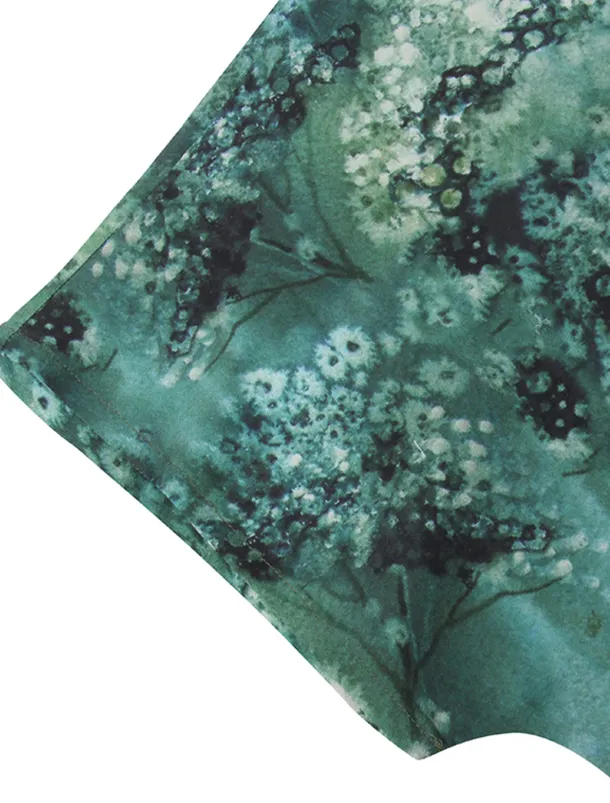 Women's Plus Size Blouse Chiffon Vintage Basic Holiday Floral Print Dolman Sleeve Short Sleeve Regular Tops Crew Neck Vacation Daily Weekend Pink Blue Green Gray Summer Spring