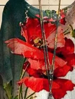 Women's Plus Size Blouse Floral Vintage Streetwear Holiday Short Sleeve Dolman Sleeve Crew Neck Regular Tops Vacation Daily Print Yellow Red Summer Spring