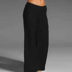 Women's Plus Size Cotton Linen Pants High Waist Solid Color Drawstring Wide Leg Comfy Breathable Quick Dry Micro-elastic Black White Dark Navy Blue Summer Spring Fall Loose Fit