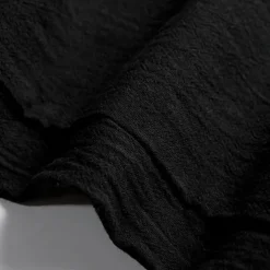 Women's Plus Size Cotton Linen Pants High Waist Solid Color Drawstring Wide Leg Comfy Breathable Quick Dry Micro-elastic Black White Dark Navy Blue Summer Spring Fall Loose Fit