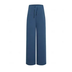 Women's Plus Size Cotton Linen Pants High Waist Solid Color Drawstring Wide Leg Comfy Breathable Quick Dry Micro-elastic Black White Dark Navy Blue Summer Spring Fall Loose Fit