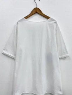 Women's Plus Size Linen-Inspired Shirts T Shirt Flower Daily Casual Short Sleeve Crew Neck Daily White All Seasons