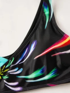 Women's Plus Size Swimwear Bikini Swimsuit 2 Piece Cut Out Push Up Summer Graphic Sleeveless Bathing Suits