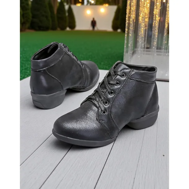 Women's Professional Dance Shoes - Burgundy Lace-Up Jazz and Practice Boots with Split Sole Design, Comfortable Soft Leather Footwear for Ballroom, Latin and Stage Performances