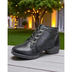 Women's Professional Dance Shoes - Burgundy Lace-Up Jazz and Practice Boots with Split Sole Design, Comfortable Soft Leather Footwear for Ballroom, Latin and Stage Performances