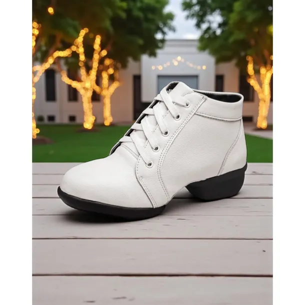 Women's Professional Dance Shoes - Burgundy Lace-Up Jazz and Practice Boots with Split Sole Design, Comfortable Soft Leather Footwear for Ballroom, Latin and Stage Performances