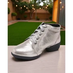 Women's Professional Dance Shoes - Burgundy Lace-Up Jazz and Practice Boots with Split Sole Design, Comfortable Soft Leather Footwear for Ballroom, Latin and Stage Performances