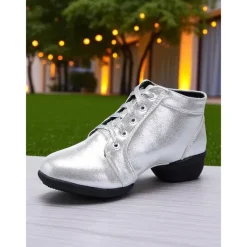 Women's Professional Dance Shoes - Burgundy Lace-Up Jazz and Practice Boots with Split Sole Design, Comfortable Soft Leather Footwear for Ballroom, Latin and Stage Performances