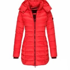 Women's Puffer Jacket Insulated Jacket Hiking Windbreaker Winter Outdoor Thermal Warm Waterproof Windproof Outerwear Mid Length Visible Zipper Fishing Climbing Camping Hiking