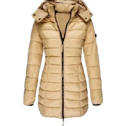 Women's Puffer Jacket Insulated Jacket Hiking Windbreaker Winter Outdoor Thermal Warm Waterproof Windproof Outerwear Mid Length Visible Zipper Fishing Climbing Camping Hiking