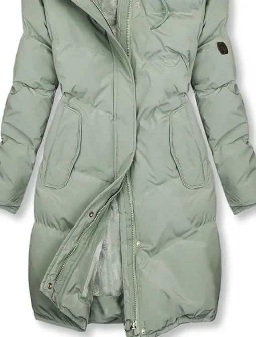 Women's Puffer Jacket Winter Windproof Jacket Winter Coat Comfortable Street Casual Daily Zipper Pocket Hoodie Casual Street Style Plain Regular Fit Outerwear Long Sleeve Winter Fall Green