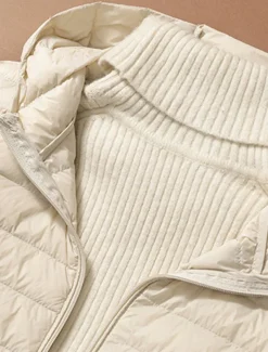 Women's Puffer Vest Warm Breathable Zipper Pocket Casual Plain Vacation Street Daily Wear Going out Zipper Long Hoodie Regular Fit Sleeveless Outerwear Black Pink Beige Fall Winter