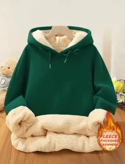 Women's Pullover Hoodie Sweatshirt Plain Casual Long Sleeve Hooded Regular Tops Street Dailywear Casual Print Black Pink Red Green Light Grey Fall Winter