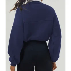 Women's Pullover Sweatshirt Hiking Jacket Sport Jacket Outdoor Warm Hiking Outfits Hiking Clothes Autumn / Fall Jacket Tennis Golf Running Solid Color Navy Pink Light Grey