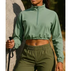 Women's Pullover Sweatshirt Hiking Jacket Sport Jacket Outdoor Sun Protection Breathable Quick Dry Hiking Outfits Hiking Clothes Autumn / Fall Jacket Tennis Golf Running Solid Color Black Cream Purple