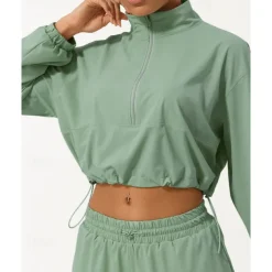 Women's Pullover Sweatshirt Hiking Jacket Sport Jacket Outdoor Sun Protection Breathable Quick Dry Hiking Outfits Hiking Clothes Autumn / Fall Jacket Tennis Golf Running Solid Color Black Cream Purple