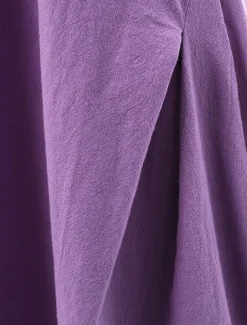 Women's Purple Brown Dark Blue Summer Spring Maxi Dress Cotton Linen Dresses Casual Dress Cotton Linen Dress Basic Casual Mature Outdoor Vacation Daily Loose Fit Pure Color Boat Neck
