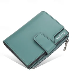 Women's Purple Faux Leather Bifold Wallet – Stylish Zipper Coin Purse with Card Holder for Daily Use and Gifts