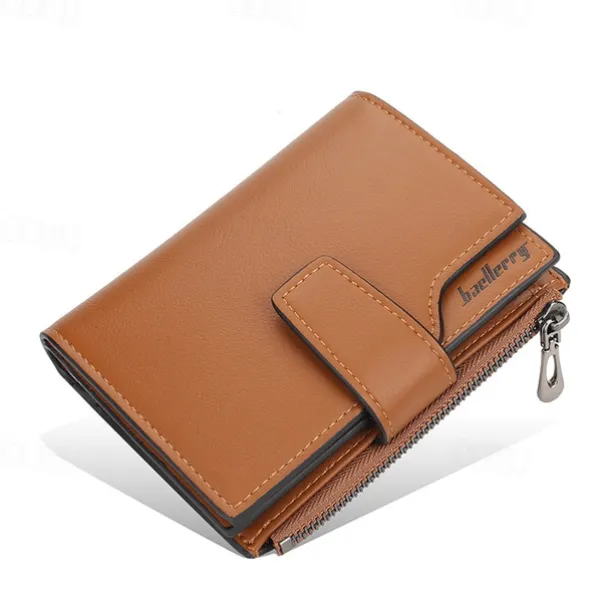 Women's Purple Faux Leather Bifold Wallet – Stylish Zipper Coin Purse with Card Holder for Daily Use and Gifts