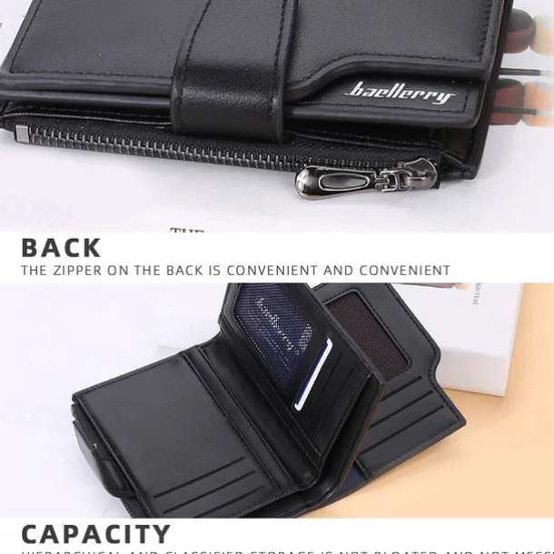 Women's Purple Faux Leather Bifold Wallet – Stylish Zipper Coin Purse with Card Holder for Daily Use and Gifts