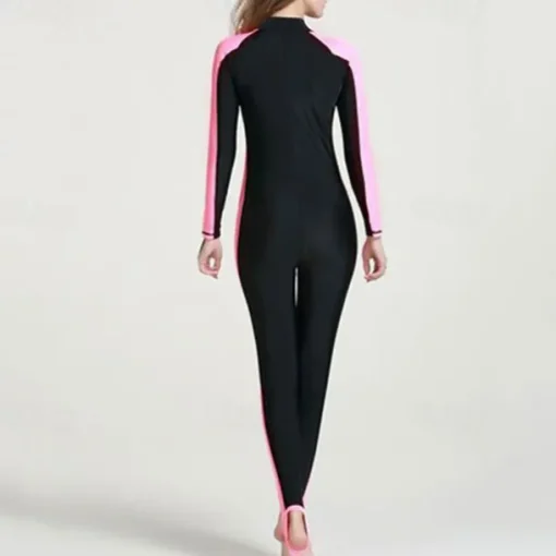 Women's Rash Guard One Piece Swimsuit Lightweight Long Sleeve Bodysuit Bathing Suit Front Zip Swimming Surfing Beach Water Sports Patchwork Summer Spring Autumn