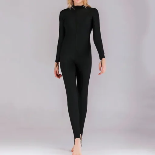 Women's Rash Guard One Piece Swimsuit Lightweight Long Sleeve Bodysuit Bathing Suit Front Zip Swimming Surfing Beach Water Sports Patchwork Summer Spring Autumn