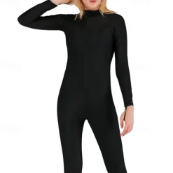 Women's Rash Guard One Piece Swimsuit Lightweight Long Sleeve Bodysuit Bathing Suit Front Zip Swimming Surfing Beach Water Sports Patchwork Summer Spring Autumn