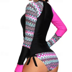 Women's Rash guard Swimsuit Two Piece Swimsuit UV Sun Protection UPF50+ Breathable Long Sleeve Swimwear Bathing Suit 2 Piece Swimming Surfing Beach Water Sports Printed Summer Spring