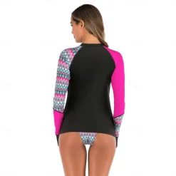 Women's Rash guard Swimsuit Two Piece Swimsuit UV Sun Protection UPF50+ Breathable Long Sleeve Swimwear Bathing Suit 2 Piece Swimming Surfing Beach Water Sports Printed Summer Spring