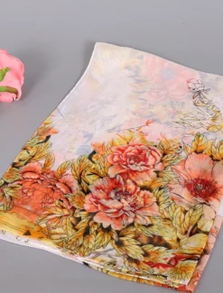 Women's Rectangle Scarf Street Daily Date Grey Yellow Scarf Floral