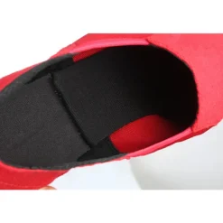 Women's Red Canvas Jazz Dance Shoes – Soft Sole Slip-On Ballet Flats for Latin, Modern, and Stage Performances